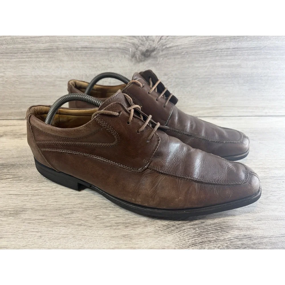 Belvedere Shoes Treviso Men's Size 10 M Brown Leather Oxford Square Toe‎